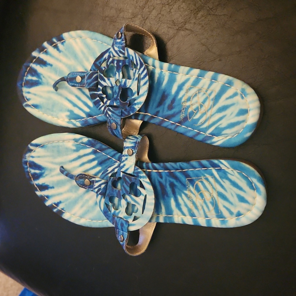 Everglades Sandals - Tye Dye Blue with Cut Outs - Size 8